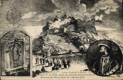 CPA Marseille Notre Dame de la Garde Francois I en 1525 autour du deuxieme sanctuaire bati en 1477 A