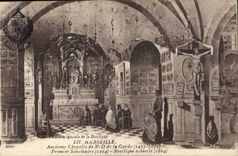 CPA Marseille Ancienne Chapelle de N D de la Garde 1477 1855 premier Sanctuaire 1214 basilique actue