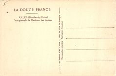 CPA Arles Bouches du Rhone vue generale de l'interieur des Arenes 