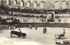 CPA Course de taureaux Espagnole aux Arenes d'Arles Suerte de Capa Corrida