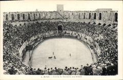 CPA Arles Course de Taureaux aux Arenes 