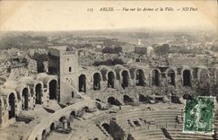 CPA Arles vue sur les Arenes et la ville 