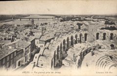 CPA Arles vue generale prise des Arenes 