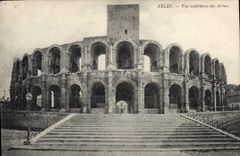 CPA Arles vue exterieure des Arenes 
