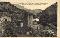 CPA SAINT GUILHEM le DESERT Les Gorges de l'Herault Ruines du Vieux Moulin