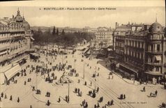 CPA MONTPELLIER PLACE DE LA COMEDIE Gare palavas