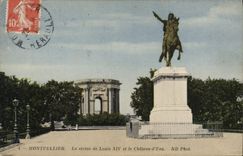 CPA MONTPELLIER La statue de Louis XIV et la Chateau d'Eau