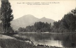 CPA LAMALOU les BAINS L'Orb en aval de la Passerelle Au fond les montagnes silencieuses