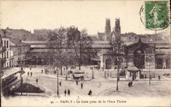 CPA NANCY La Gare prise de la Place Thiers