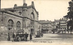 CPA NANCY La Gare Automobile