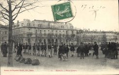 CPA NANCY Place Carnot Militaria