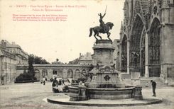 CPA Nancy Place statue de Rene II Palais de Gouvernement 