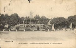 CPA Aix en Provence La Grande Fontaine et Entree du Cours Mirabeau 