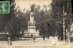 CPA Marseille les Allees de Meilhan et Monument des Mobiles 