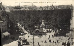 CPA Marseille Perspective des Allee de Meilhan et des Capucines Tramway