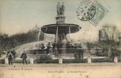 CPA Aix en Provence Barrage La Grande Fontaine Lion