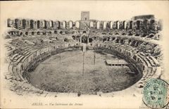 CPA Arles vue interieure des Arenes 