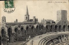 CPA Arles vue prise aux Arenes 