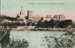 CPA Avignon Palais des Papes Les Remparts et le Rhone
