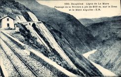 CPA Dauphine Ligne de la Mure. Passage de la Rivoire sur le Drac et le Mont Aiguille