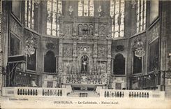 CPA Perpignan La Cathedrale Maitre Autel