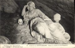 CPA Grotte de La Sainte Baume Statue en marbre de Ste Madeleine
