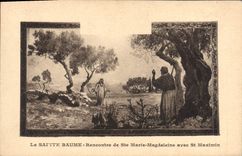 CPA La Sainte Baume Rencontre de Ste Marie Magdeleine avec St Maximin