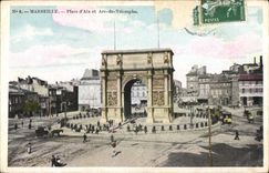 CPA Marseille Porte d'Aix et Arc de Triomphe 