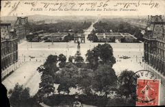 CPA Paris Place du Carrousel et Jardin des Tuileries Panorama 