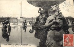 CPA Paris Detail d'une Fontaine de la Place de la Concorde 