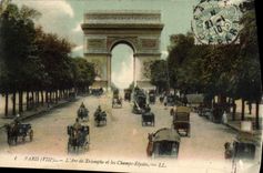 CPA Paris L'Arc de Triomphe et les Champs-Elysees 