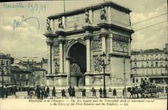 CPA Marseille La Place d'Aix l'Arc de Triomphe Monument 