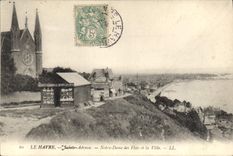 CPA Le Havre Sainte Adresse Notre Dame des Flots et la Ville 