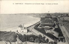 CPA Saint Malo Perspective sur la Grande Plage le Casino et Parame 