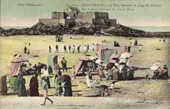 CPA Cote d'Emeraude Saint Malo Le Fort National et Plage du Chateau 