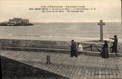 CPA Cote d'Emeraude Emerald Coast Saint Malo La Croix du Sillon Le Fort National 