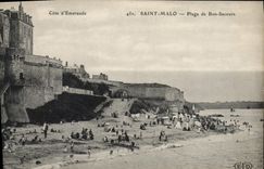 CPA Cote d'Emeraude Saint Malo Plage de Bon Secours 