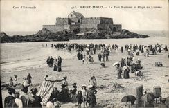 CPA Cote d'Emeraude Saint Malo Le Fort National et Plage du Chateau 