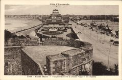 CPA Cote d'Emeraude Saint Malo Vue Generale Vers la Grande Plage et les Bassins 