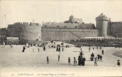 CPA Saint Malo La Grande Plage et le Chateau 
