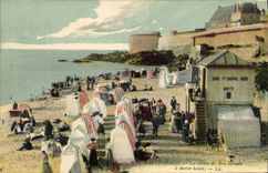 CPA Saint Malo La Greve de Bon Secours a Maree Haute 