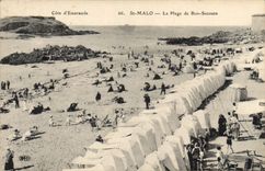 CPA Cote d'Emeraude Saint Malo La Plage de Bon Secours 