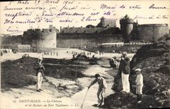 CPA Saint Malo Le Chateau et les Rochers au Fort National 