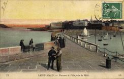 CPA Saint Malo Vue vers la Ville Prise du Mole 