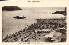 CPA Cote d'Emeraude Saint Malo La Plage Bon Secours et le Grand Be 