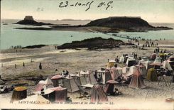 CPA Saint Malo La Greve de Bon Secours et les deux Beys 