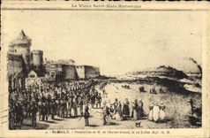 CPA Le Vieux Saint Malo Historique St Malo Funeral de M de Chateaubriand le 19 Juillet  1848