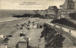 CPA Cote d'Emeraude St Malo La Plage de Bon Secours 