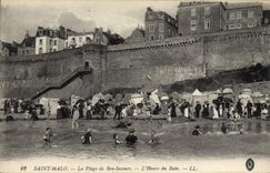 CPA Saint Malo La Plage de Bon Secours L'Heure du Bain 