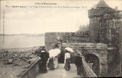 CPA Cote d'Emeraude Saint Malo La l'Plage a Maree Haute et la Tour Qui qu en Giogne G F 
